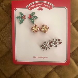 3 pairs of Christmas Stud Earrings